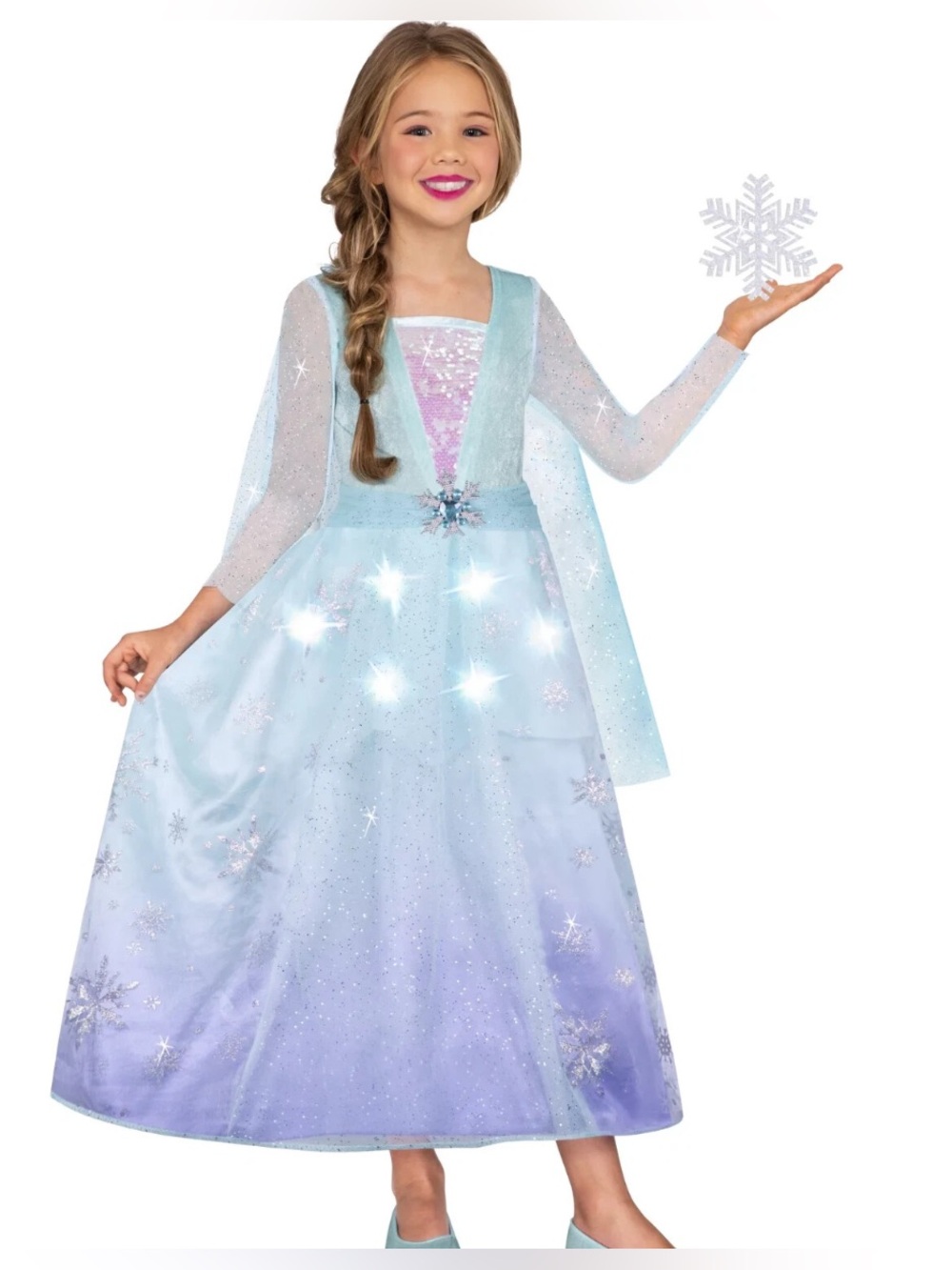 Disney princess Elsa Frozen Blue Halloween costume Dress girls size M(7/8)